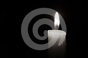 concept of mourn, Candle dark on black background,RIP