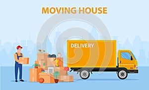 Concept moving house.