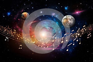 Concept musical harmony space. Generate Ai