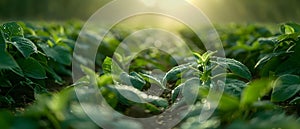 Concept Nature Photography, Sunlit Lush Soybean Sprouts Bathed in Sunlight, Natures Symphony