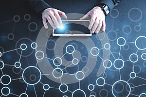 Concept of Network. Internet Communication. Global Connection