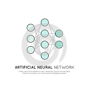 Concept of Neural Network Machine Learning, Artificial Intelligence, Virtual Reality, EyeTap Technology of Future