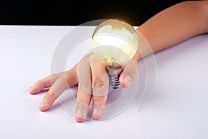 Concept of new idea and innovation with light bulbs.