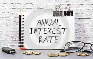 Concept of Nominal Interest Rate write on sticky notes isolated on Wooden Table