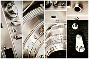 Concept old retro rangefinder camera isolated white