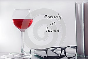 The concept of online education, home study.