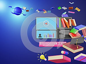 Concept for online education Online training courses specialization training exercises It can be used for web design, banners,