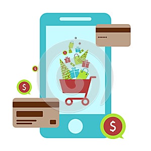 Concept of online shop, e-commerce store, internet shop . christ