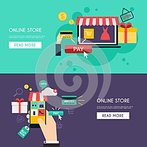 Concept online shopping and e-commerce.