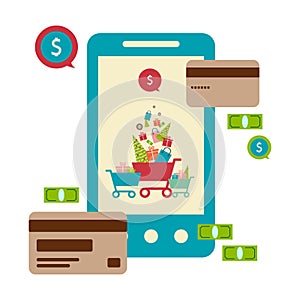 The concept of online shopping. Holiday shopping. sales. Vector illustration. Eps 10.