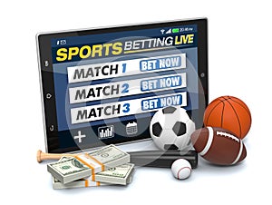 Concept of online sport bets photo