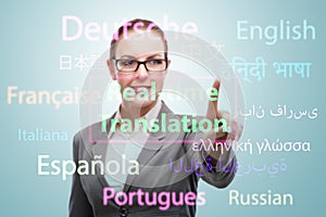 Concept of online translation from foreign language photo