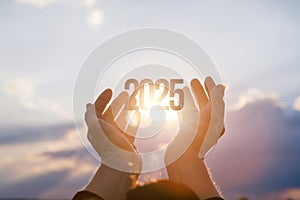 The concept of the onset of the new year 2025
