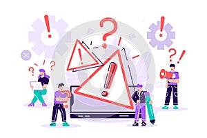 Concept operating system error warning