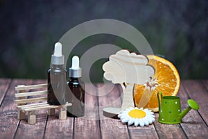 The concept of organic cosmetics. Organic, bio cosmetics, oils.