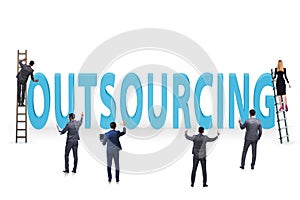 Concept of outsourcing in modern business photo