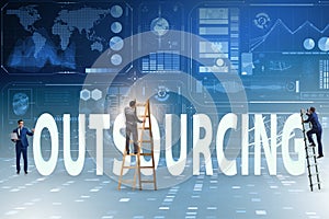 Concept of outsourcing in modern business photo