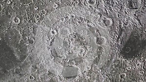 Concept 8-P1 Scenery of Realistic Moon Surface from Space with Asteroid Impact Craters