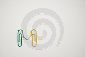 Concept Paperclips sign together