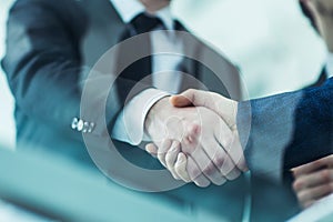 Concept of partnership - handshake of business partners