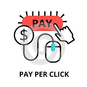 Concept of pay per click internet marketing strategy