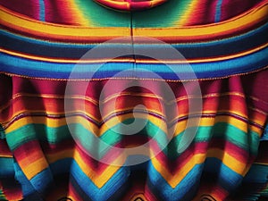 Photograph Of Colorful Mexican Poncho. Generative AI