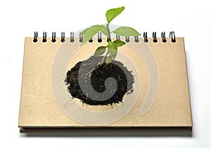 Concept picture of recycle notebook