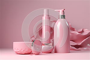 concept of pink tax, stereotypical shades of pink in cosmetic products. gender based marketing.