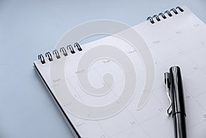 Concept of plan a monthly calendar for meetings or manage your daily activities