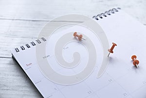 Concept of plan a monthly calendar for meetings or manage your daily activities