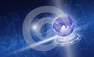 Concept of planet earth computer world Cloud computing concept