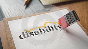 Concept of positive change erasing the word 