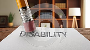 Concept of positive change erasing the word 