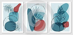 Concept posters set with geometric elements. Abstraction nordic paint print. Scandinavian style.