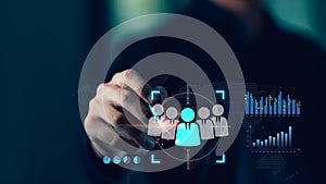 Concept of precision targeting, customer insight, and data-driven marketing. Symbol of digital transformation, business