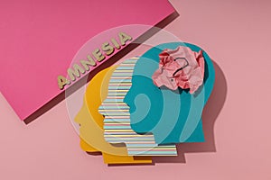 Concept of problems with memory, amnesia disease