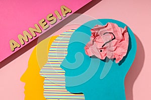 Concept of problems with memory, amnesia disease