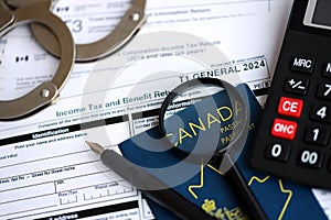 Concept of problems and troubles during tax reporting and taxpaying in Canada