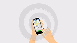Concept process of booking taxi via mobile app. footage