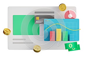 Concept of process optimization. Business improvement , development, project planning, effective business work. bar chart,