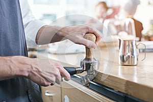 Concept for professional barista in coffee shop