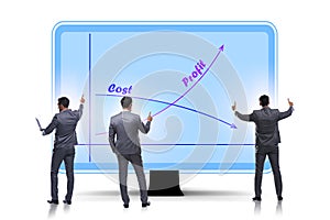 Concept of proft and loss with businessman