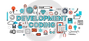 Concept of programming, development software and coding process