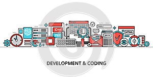 Concept of programming, development software and coding process
