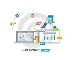 Concept for project management, investment, finance, financial report, education.