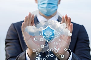 Concept of protecting information and data in business during a pandemic