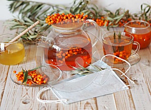 The concept of the protection and treatment of influenza with folk remedies using the beneficial sea buckthorn berries.Medical