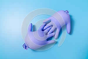 Concept of protective gloves which inflated with air