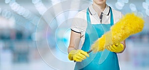 Concept of providing cleaning services for shops