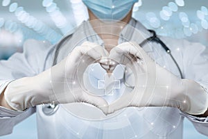 Concept of providing medical care with love to the patients